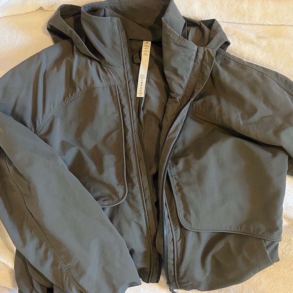 Lululemon - Olive Green Hooded Jacket, Size 10